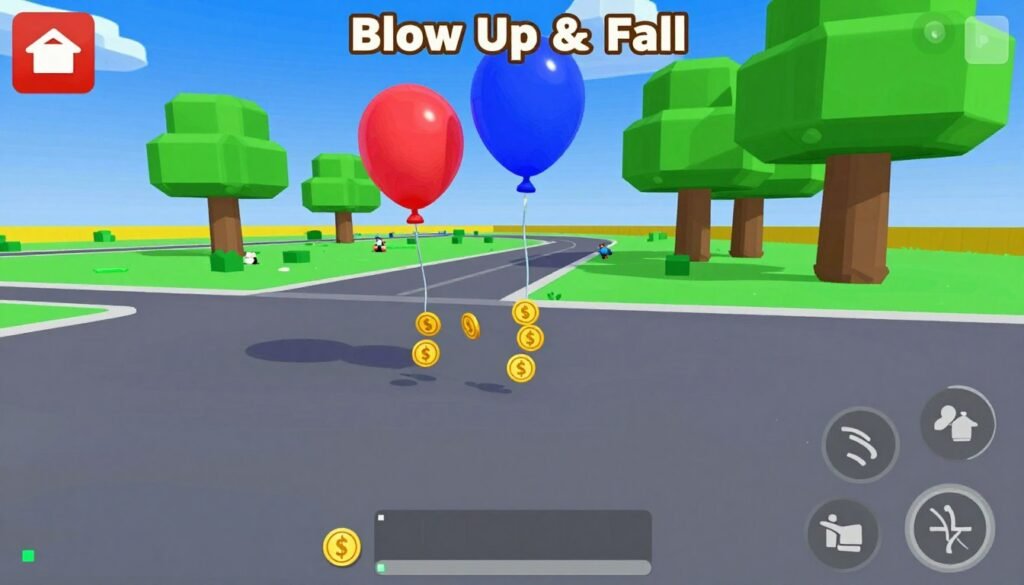 Blow Up and Fall Script in action showing auto farming capabilities