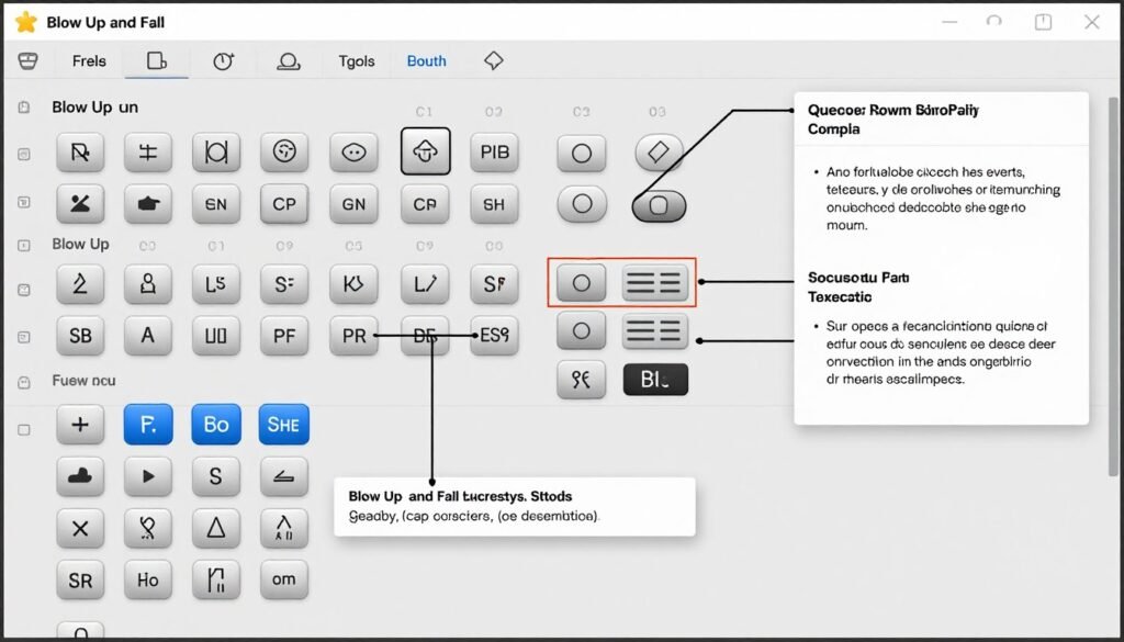 Detailed view of the Blow Up and Fall Script GUI controls