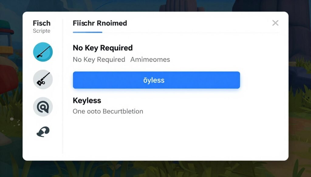 No Key Fisch script interface showing keyless access
