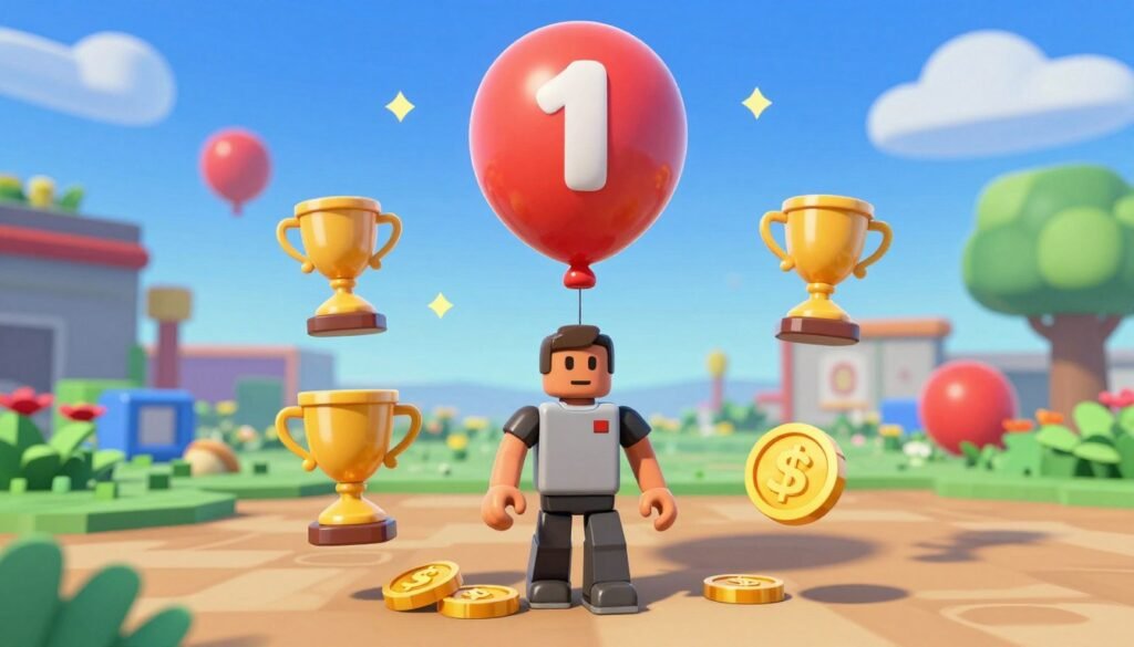 Player using Blow Up and Fall Script to efficiently farm trophies and rewards